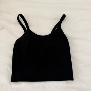 SET Active Black Ribbed Crop Tank Top